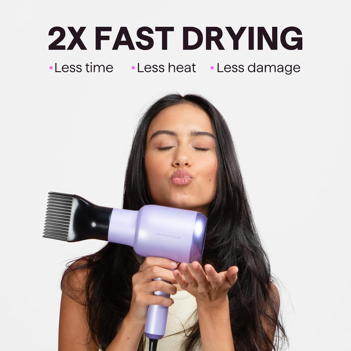 Wavytalk 1875W Ionic Hair Dryer | Diffuser & Comb for Curly Hair | Green