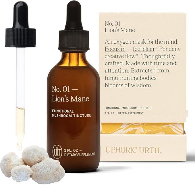 Lions Mane Extract - Double Extracted Fruitbody Mushroom Tincture, Natural Support for Mental Clarity, Brain Function, Memory, Cell Regeneration, Creativity & Mood (60 Servings)