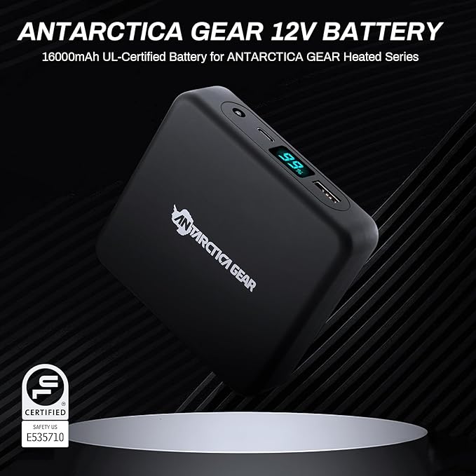 Antarctica Gear Heated Sleeping Bag, 5pcs Heating Areas Sleeping Bags with 16000mAh 12V Battery Pack, 3 Adjustable Heating Levels Cold Weather Sleeping Bag for All Season Hiking & Camping