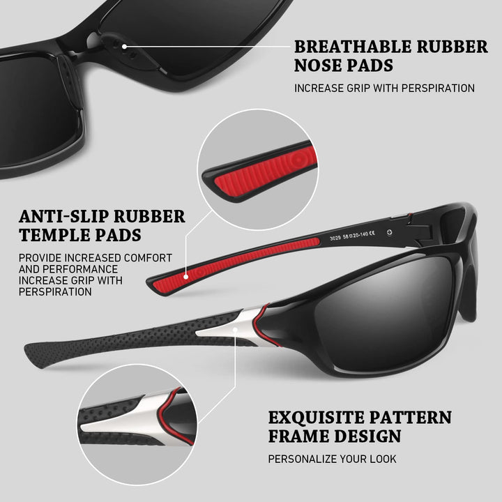 WEAROYO Polarized Sports Sunglasses for Men Women,Cycling Running Driving Fishing Trekking Sun Glasses 100% UV Protection