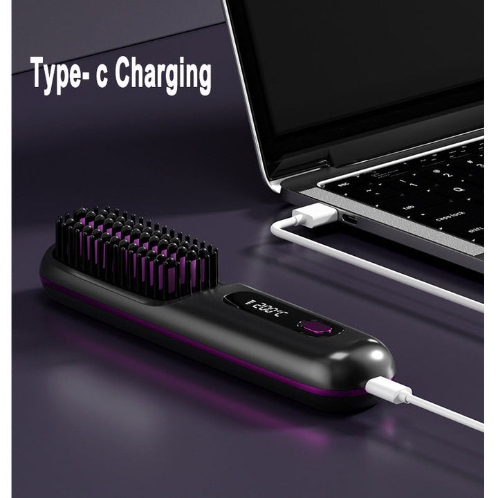 2-in-1 Hair Straightener Brush