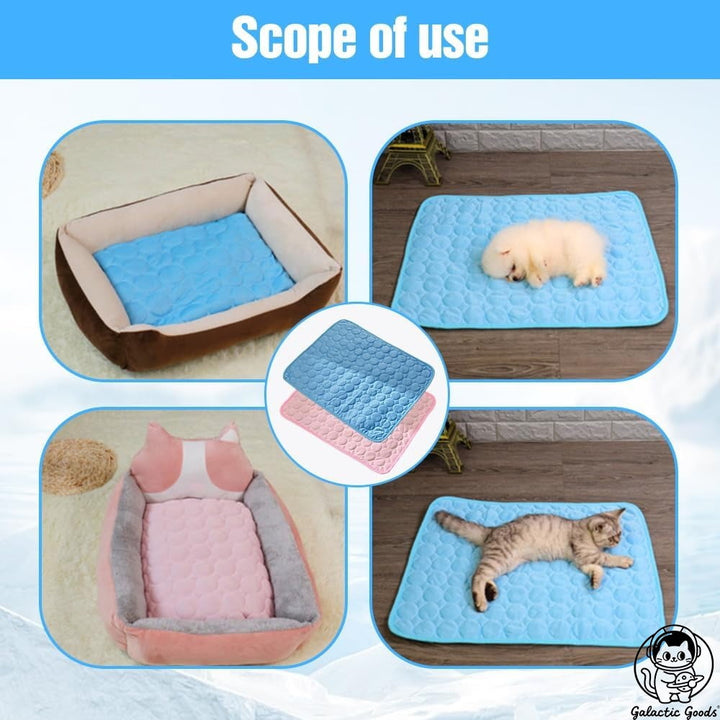 Galactic Goods-Dog Cooling Mat for Summer - Pet Cooling Pad with Gel Ice Pack, Non-Slip & Machine Washable, Cooling Mat for Dogs & Cats Indoor/Outdoor Use