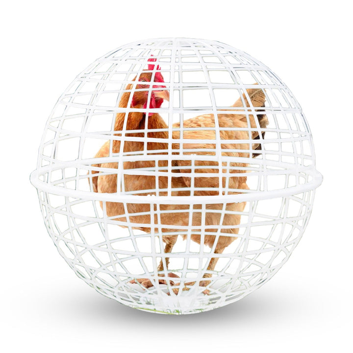2 Pcs Chicken Balls Cage for Outside, Movable Chicke Coops, Sturdy & Safe & Roomy, Plastic Rolled Cage for Free-Range Pigeons, Rabbits, Ducks, Chicken, White 7.87 Inch