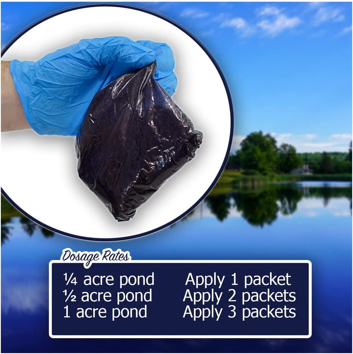 Midnight Blue Pond Dye Packets - 6 water soluble packs of Lake Dye Treatment
