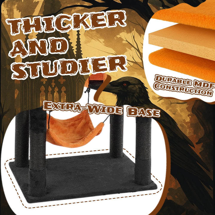 ZephyPaws 61 in Gothic Cat Tree,Large Cat Tower for Indoor Cats,Plush Multi-Level Cat Condo with 5 Scratching Posts,3 Perches,2 Caves,2 Hammock,2 Pom Poms,Black Red