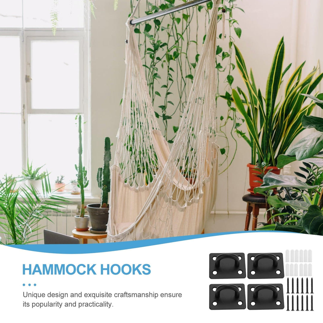 TEHAUX 1set Shaped Heavy Duty Hook Kit Hammock Hangers Includes Hooks Screws Expansion Plugs Easy To Install For Use