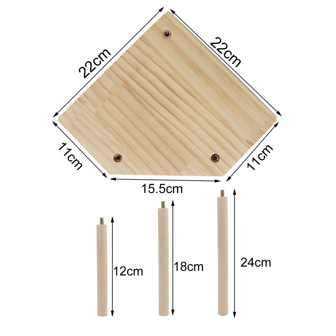 NIBOLOG Small Animal Stand Bite Resistant Natural Wood Pet Table Hamster Perch Stand Playing Platform Cage Accessories