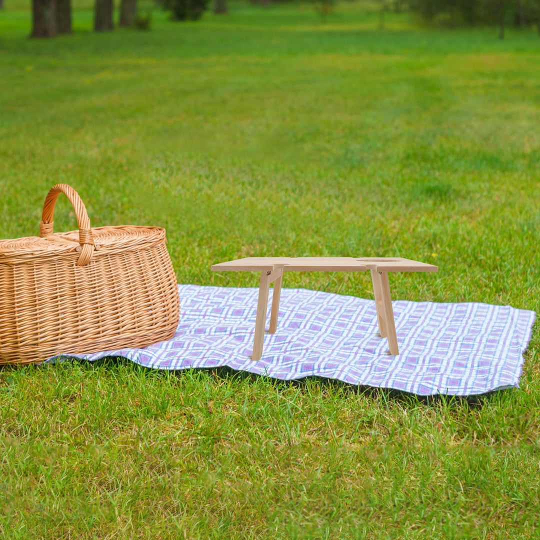 SWETRACE 1 Pc Synthetic Material Foldable Wine Table for Picnic Camping 34x11.8in