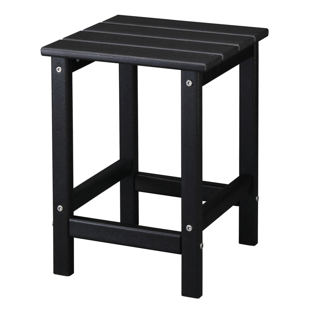 IVV 14" Square Outdoor Patio Side Table, Waterproof HDPE End Tables for Backyard Pool Porch Garden Lawn (Black)