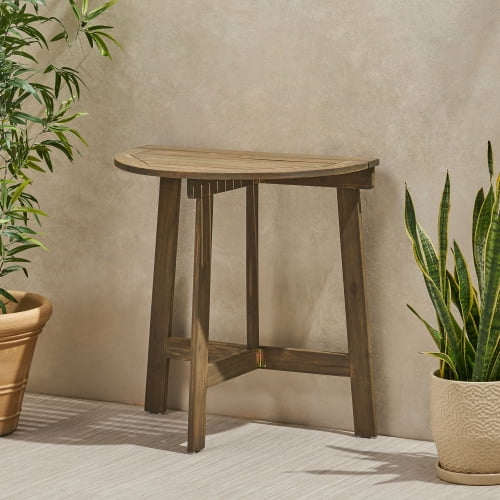 Outdoor Half-Round Folding Acacia Wood Bistro Tabl