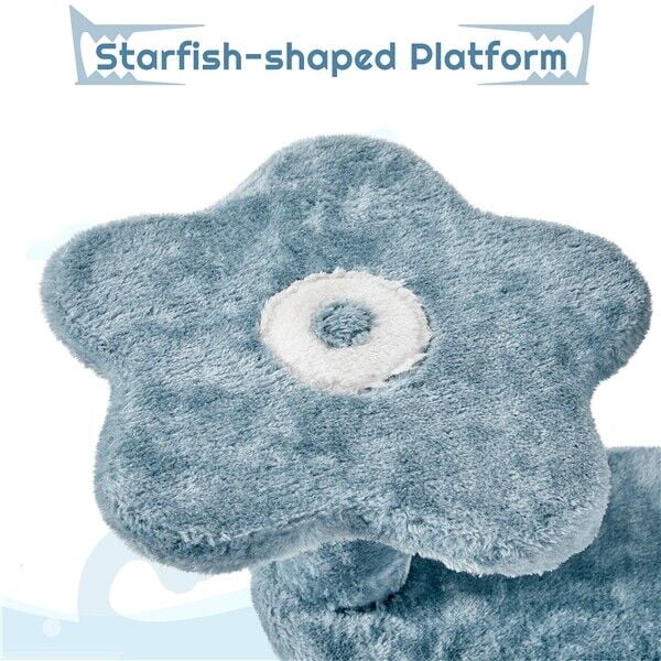 Cat Tree Ocean-themed w/Shark's Mouth-shaped Condo Starfish-shaped Perch 45.5in