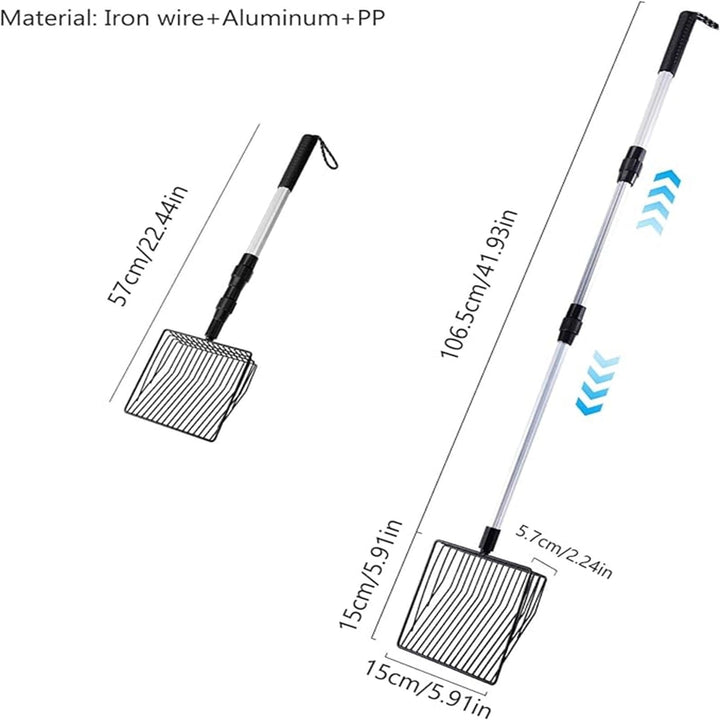 3 in 1 Stretchable Chicken Poop Scooper Chicken Coop Accessories Sifting Shovel for Chicken Coop Chicken Litter Scoop Supplies Separating Poo and Debris from Sand