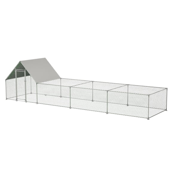 Large Metal Chicken Coop, Walk-in Chicken Run, Galvanized Wire Poultry Chicken Hen Pen Cage, Rabbits Duck Cages with Waterproof and Anti-Ultraviolet Cover for Outside