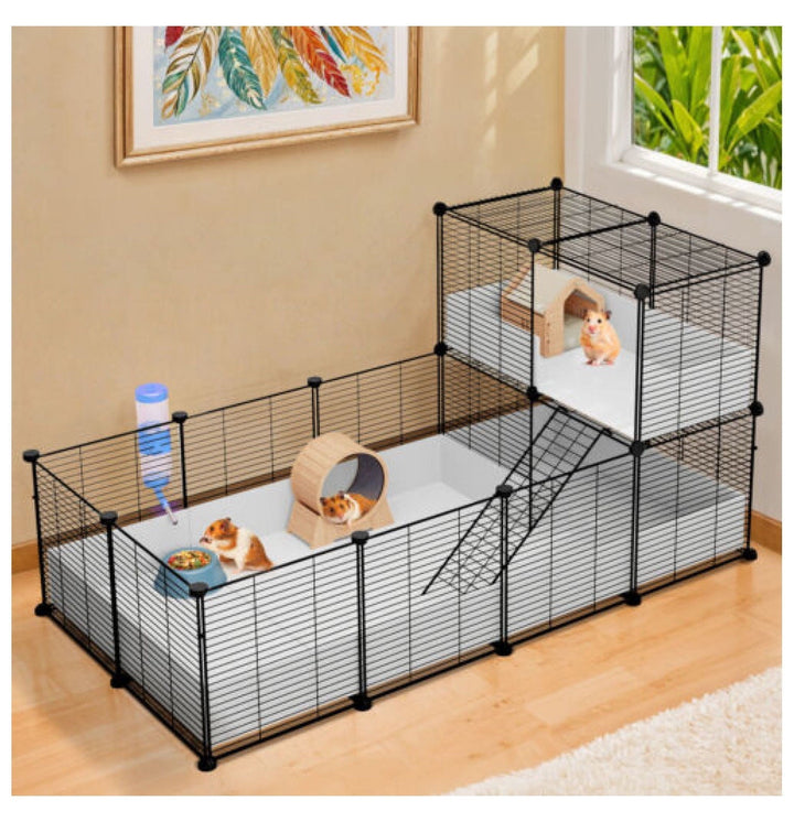 JTAOT DIY Guinea Cage Hamster Playpen Rabbit Enclosure Waterproof Metal 55,5" x 28"