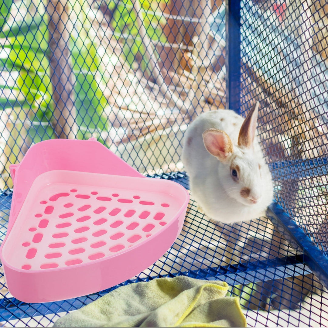 Gong Bunny Litter Box Pet Toilet Triangle Potty Trainer Corner Litter Bedding Box