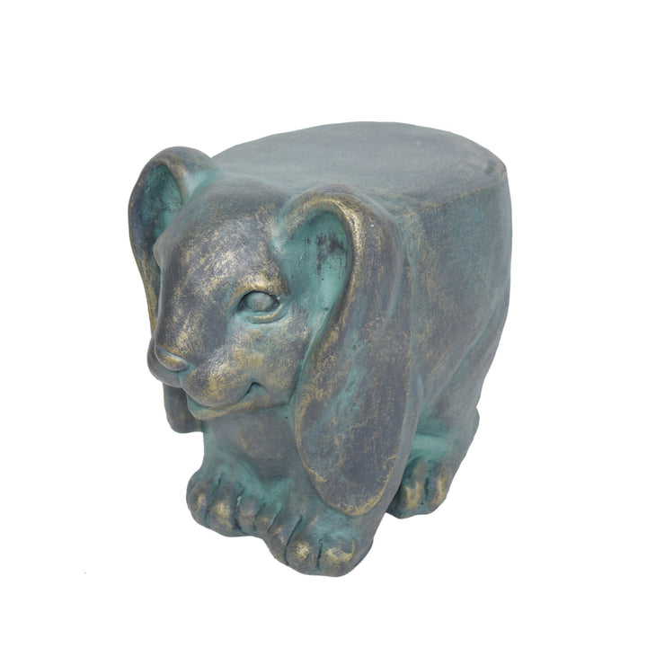 Christopher Knight Home Rustic Side Table, Bronze Bunny Design, Indoor/Outdoor, Distressed Gold Patina