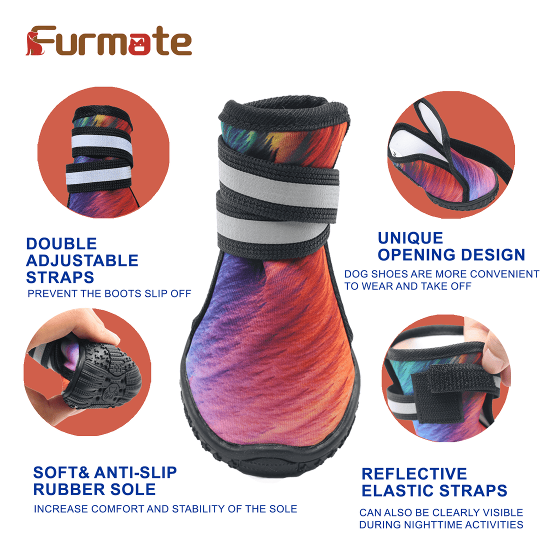 Furmate Dog Shoes for Smal Medium Large Dogs