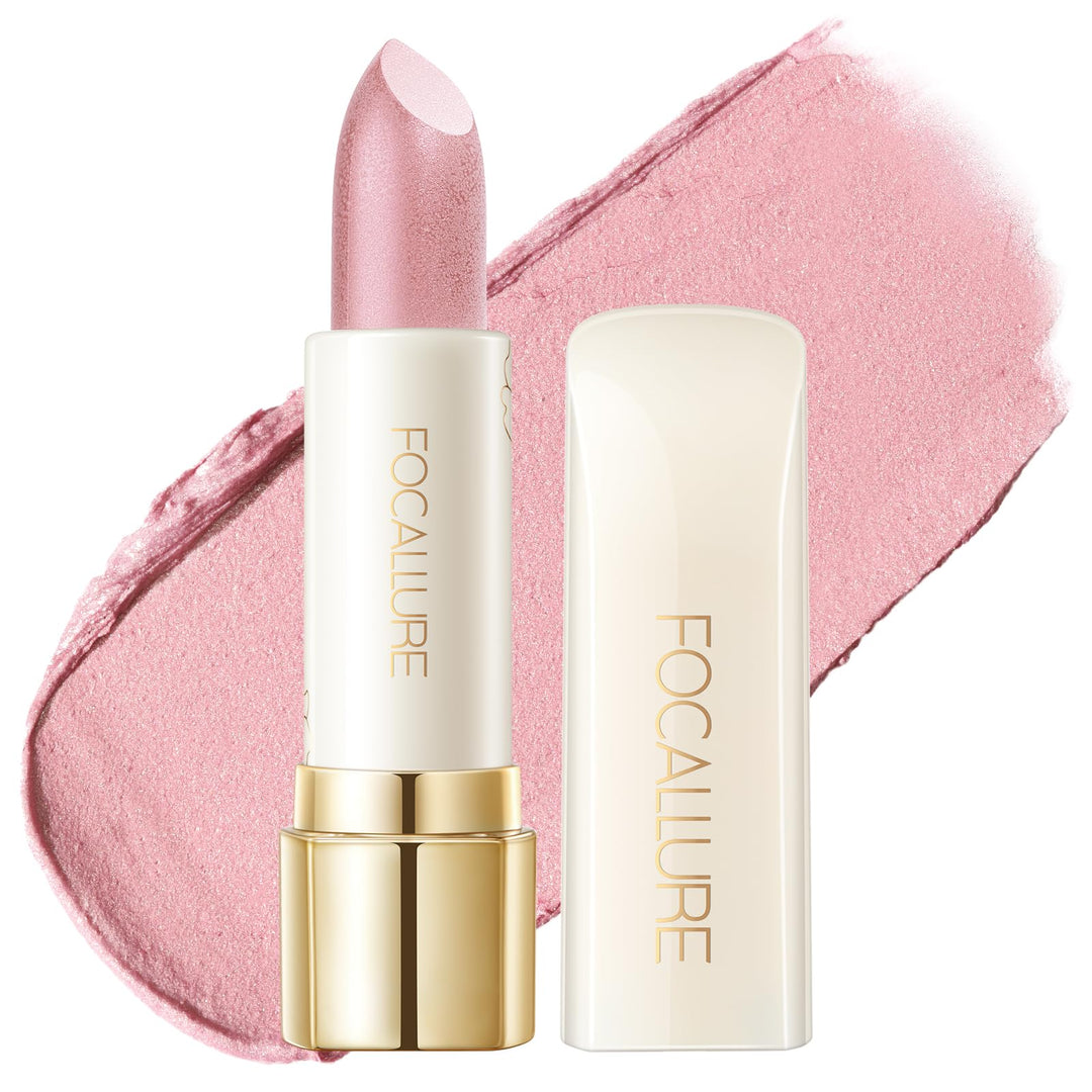 FOCALLURE Moisturizing Shiny Lipstick,Pearl Shimmery Finish,Hydrating Tinted Lip Balm with Creamy Texture,Long Lasting High Pigmented Lip Stain,Sour Sugar