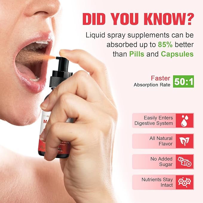 Magnesium Glycinate Liquid Spray 400mg - Magnesium Potassium Supplement with Magnesium Malate Vitamin D3k2, B6 for Calm Support, Muscle, Bone & Sleep Support 4 Fl Oz