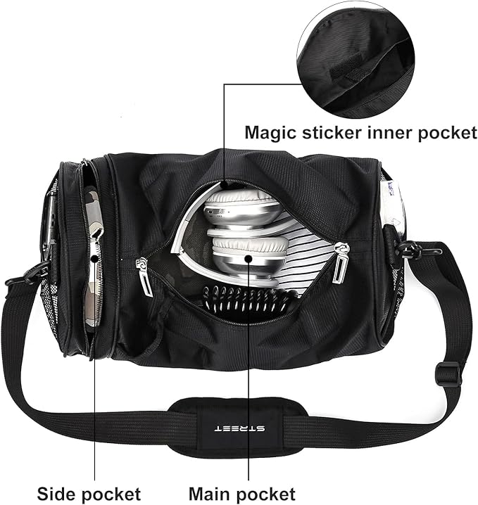 Sports Gym Bag for Men and Women Workout Bags Mens Gym Bag Black Small