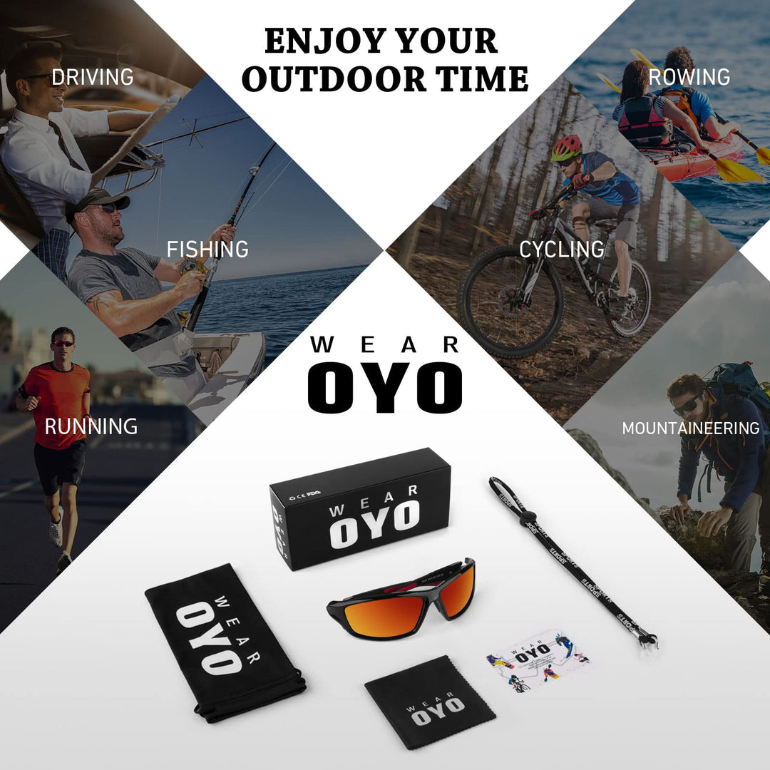 WEAROYO Polarized Sports Sunglasses for Men Women,Cycling Running Driving Fishing Trekking Sun Glasses 100% UV Protection
