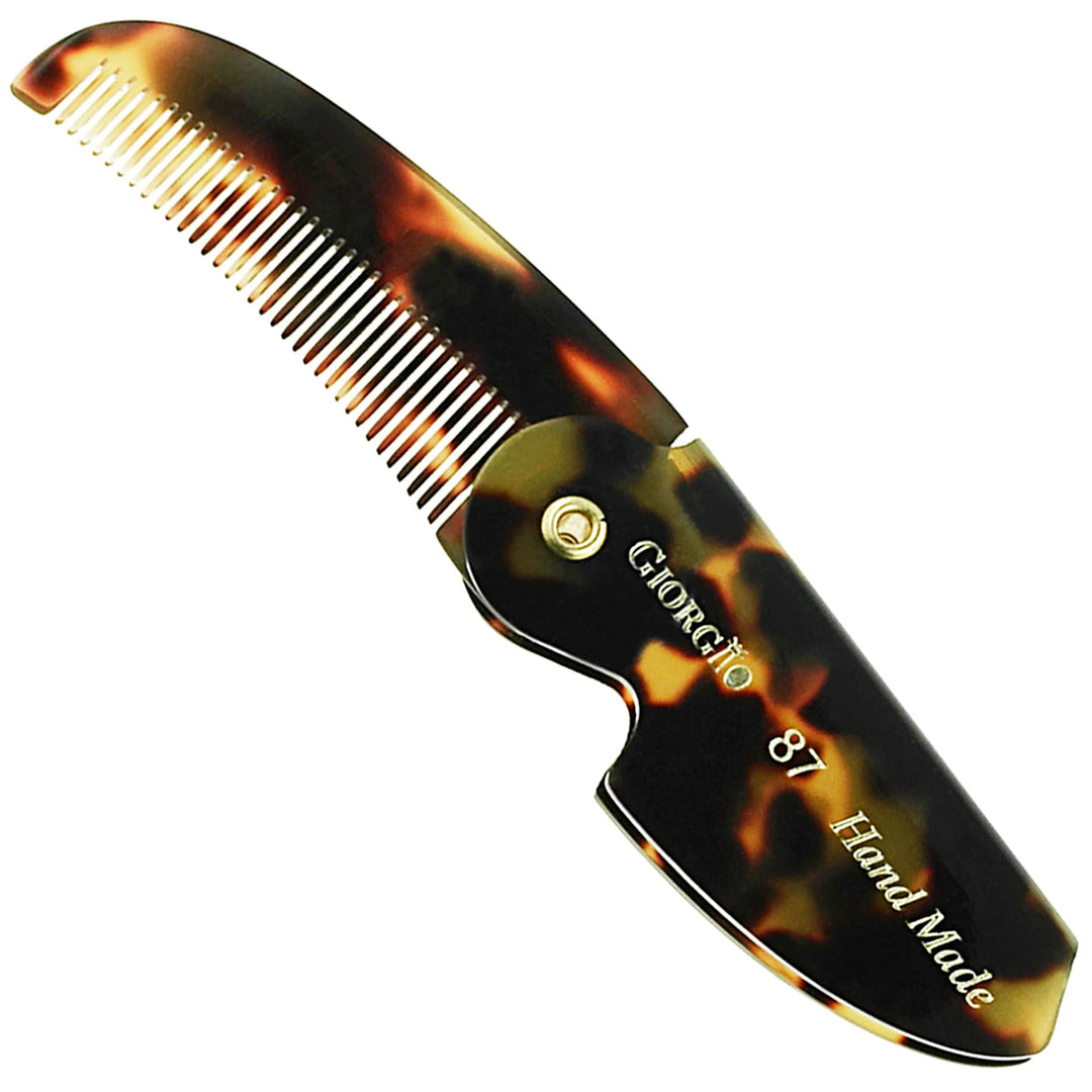 Giorgio G87 4.5 Inch Mustache And Beard Comb For Men, Small Pocket Grooming Comb For Everyday Hair Care - Handmade, Saw-Cut, And