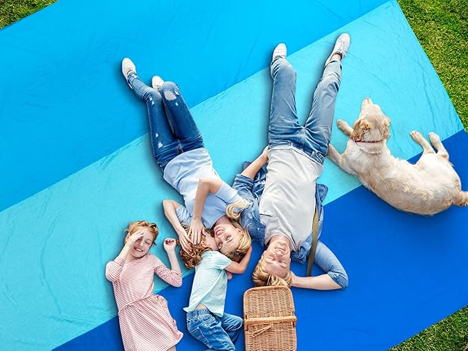 Beach Blanket Waterproof Sandproof Beach Mat 79" X 83" /10'x9'for 2-8 Adults Quick Drying Outdoor Picnic Mat Beach Accessories for Travel, Camping, Hiking