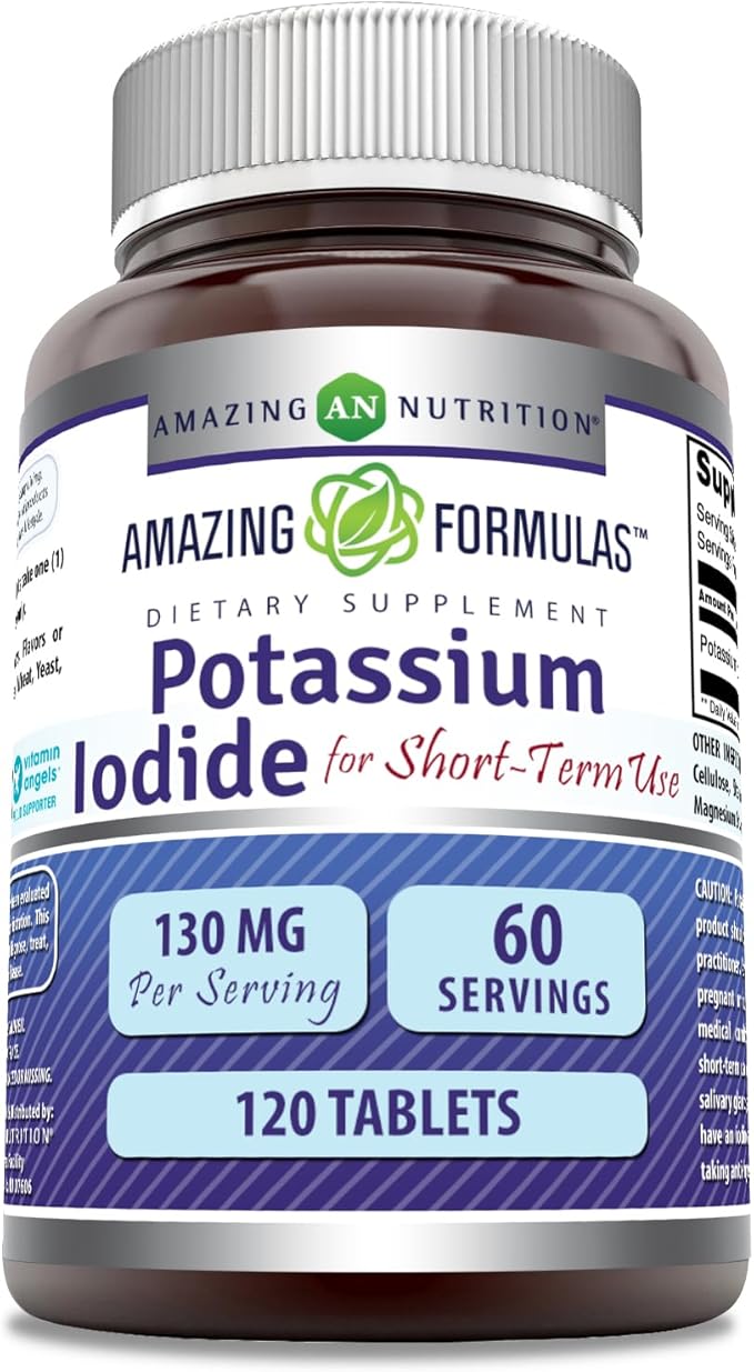 Amazing Formulas Potassium Iodide Supplement | 130 Mg | 120 Tablets | Non-GMO | Gluten-Free | Made in USA