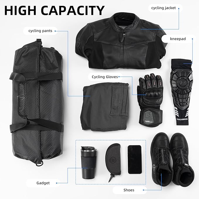 ROCKBROS Waterproof Duffel Bag 20-60L Motorcycle Travel Dry Duffel Bag for Motorcycling Boating Kayaking Camping Fishing Outdoor Adventure for Men Women