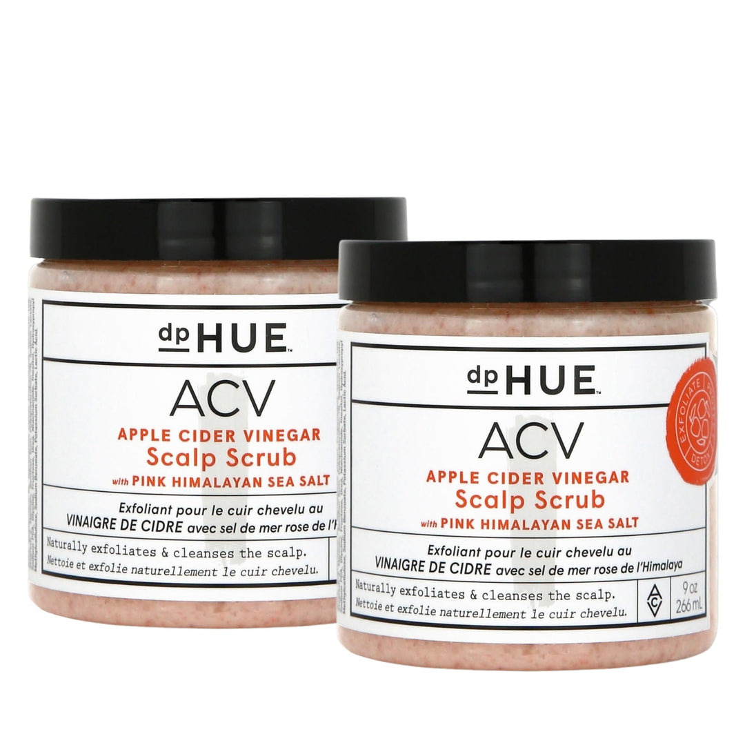 dpHUE Apple Cider Vinegar Scalp Scrub - 9 oz, Pack of 2 - Natural Exfoliating Scrub & Dry Scalp Treatment - With Pink Himalayan Sea Salt, Aloe Vera & Avocado Oil - Gluten Free, Vegan