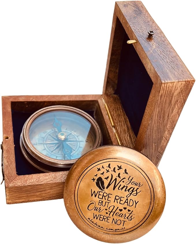 Bereavement Memorial Gift for Condolence | Sympathy Gift in Loving Memory of - Loss of Mother Father Son Daughter Loved One Grief - Remembrance Keepsake Gift Engraved Compass