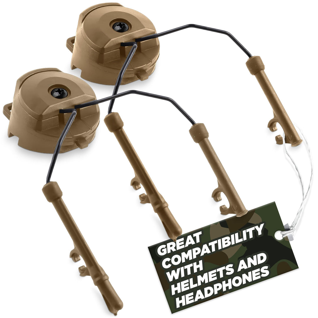 Peltor Comtac I & II Peltor Arc Rail Adapter - Arc Rail Headset Adapter Tactical Helmet Rail Suspension Mount Version for Airsoft Activities Ear Protection Peltor Helmet Mount