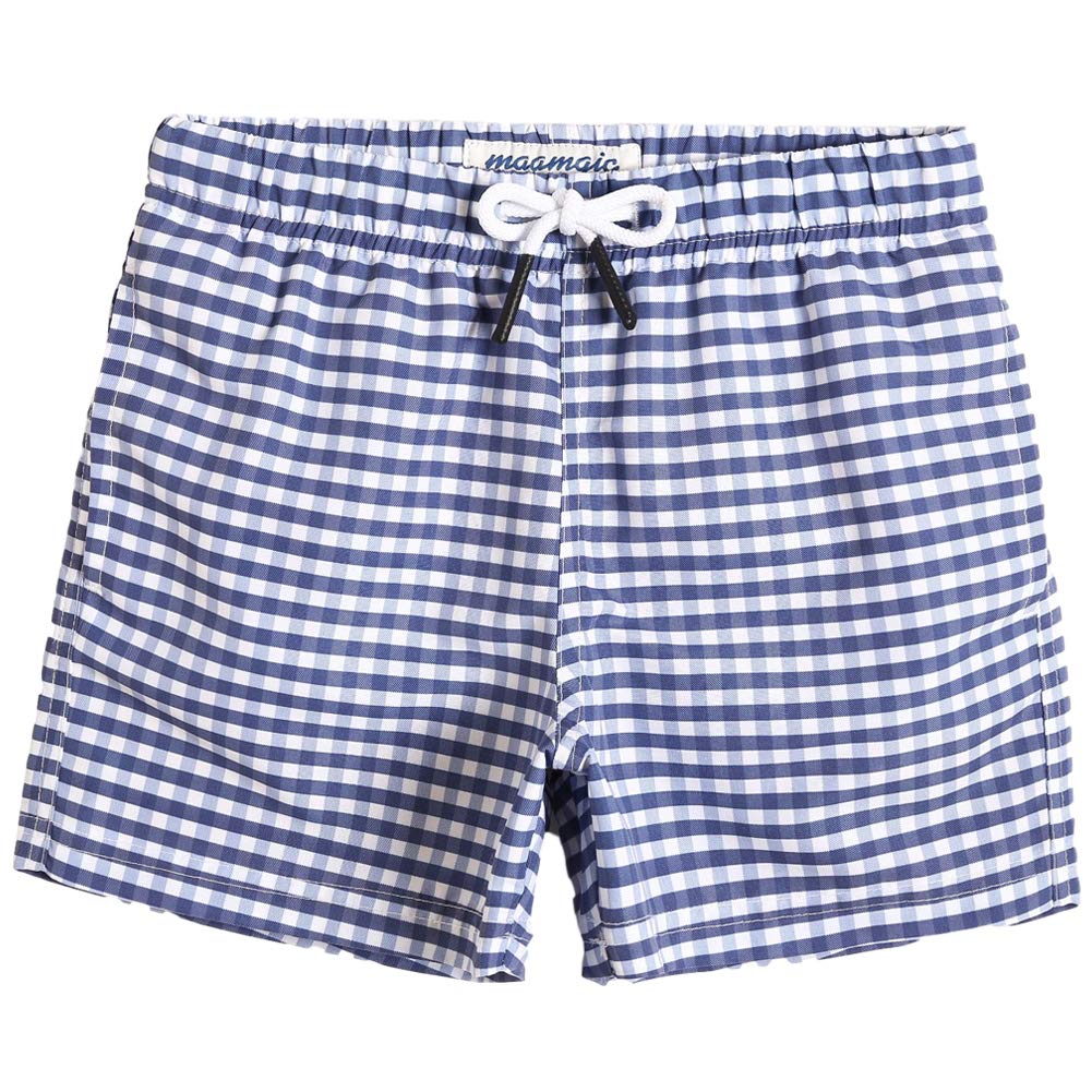 maamgic Boys Swim Trunks Toddler Swim Shorts Little Boys Bathing Suit Swimsuit Toddler Boy Swimwear,Check Bluepurple,2 T