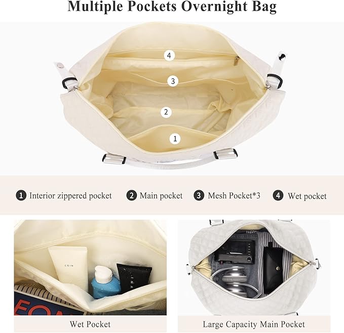 Travel Duffel Bag,Sports Tote Gym Bag,Shoulder Weekender Overnight Bag for Women