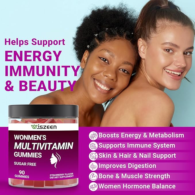 Multivitamin for Women Gummies, Methylated Multivitamins Gummies w/Iron, Vitamin D3 & K2, Calcium