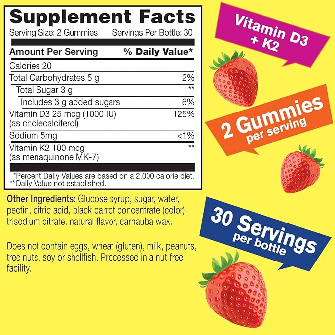 Vitamin D3 + K2 + Probiotic Men 10B CFUs, Gummies Bundle - Great Tasting, Vitamin Supplement, Gluten Free, GMO Free, Chewable Gummy