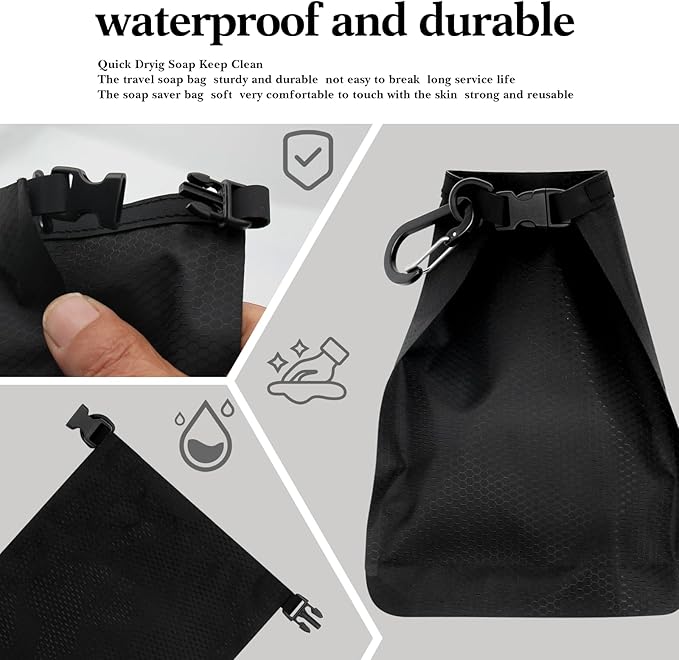 6 Pcs Travel Soap Bag, Waterproof Leakproof Quick Dry Bar Soap Travel Container, Soap Saver Pouch for Camping, Hiking, Hotel Essentials, Portable Soap Holder Travel Case, Soap Travel Bag