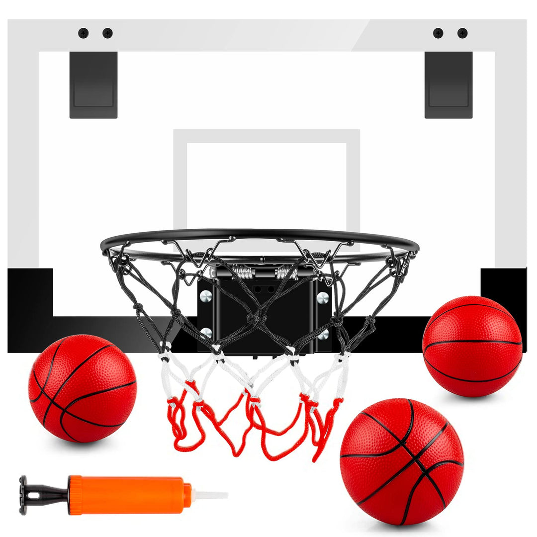 TREYWELL Indoor Basketball Hoop Sports Fan Backboards for Kids and Adults Door Room Basketball Hoop Mini Hoop with 3 Balls Basketball Toys for Boys Girls Adults