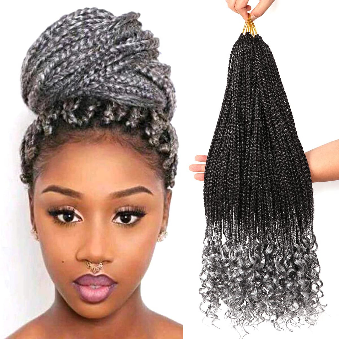6 Packs 30 Inch Boho Goddess Box Braids Crochet Hair For Black Women (Tgray, 30 Inch (Pack Of 6))