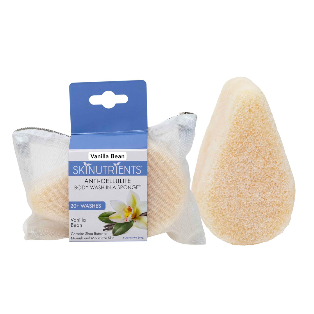 Spongeables Anti Cellulite Body Wash in a 20+ Wash Sponge, Vanilla Bean, 1 Count