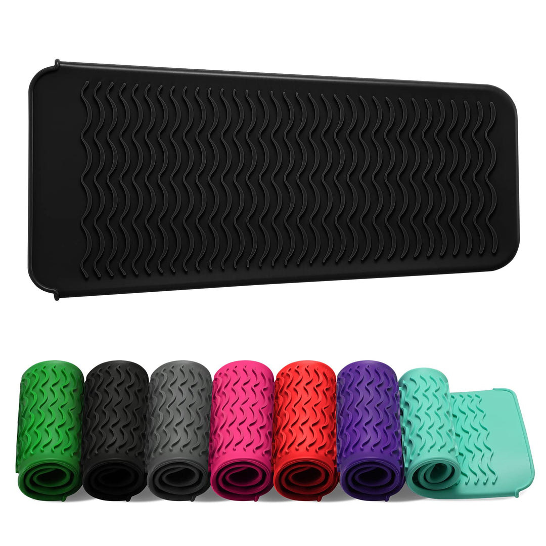 ZAXOP Resistant Silicone Mat Pouch for Flat Iron, Curling Iron,Hot Hair Tools (Black)