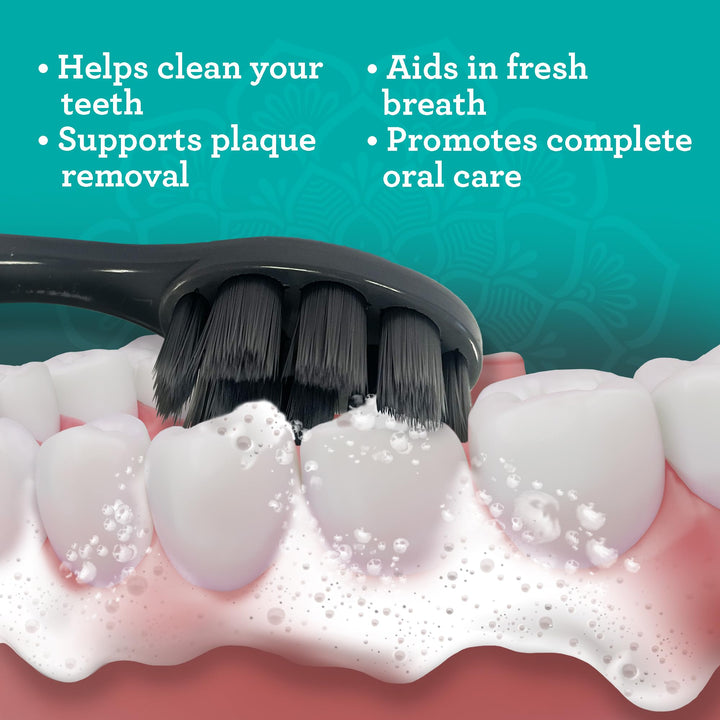 GuruNanda Butter on Gums Charcoal Toothbrush - 8000+ SoftexTM Bristles for Sensitive Teeth & Gums, Aids in Teeth Whitening, Extra Soft (6 Count)