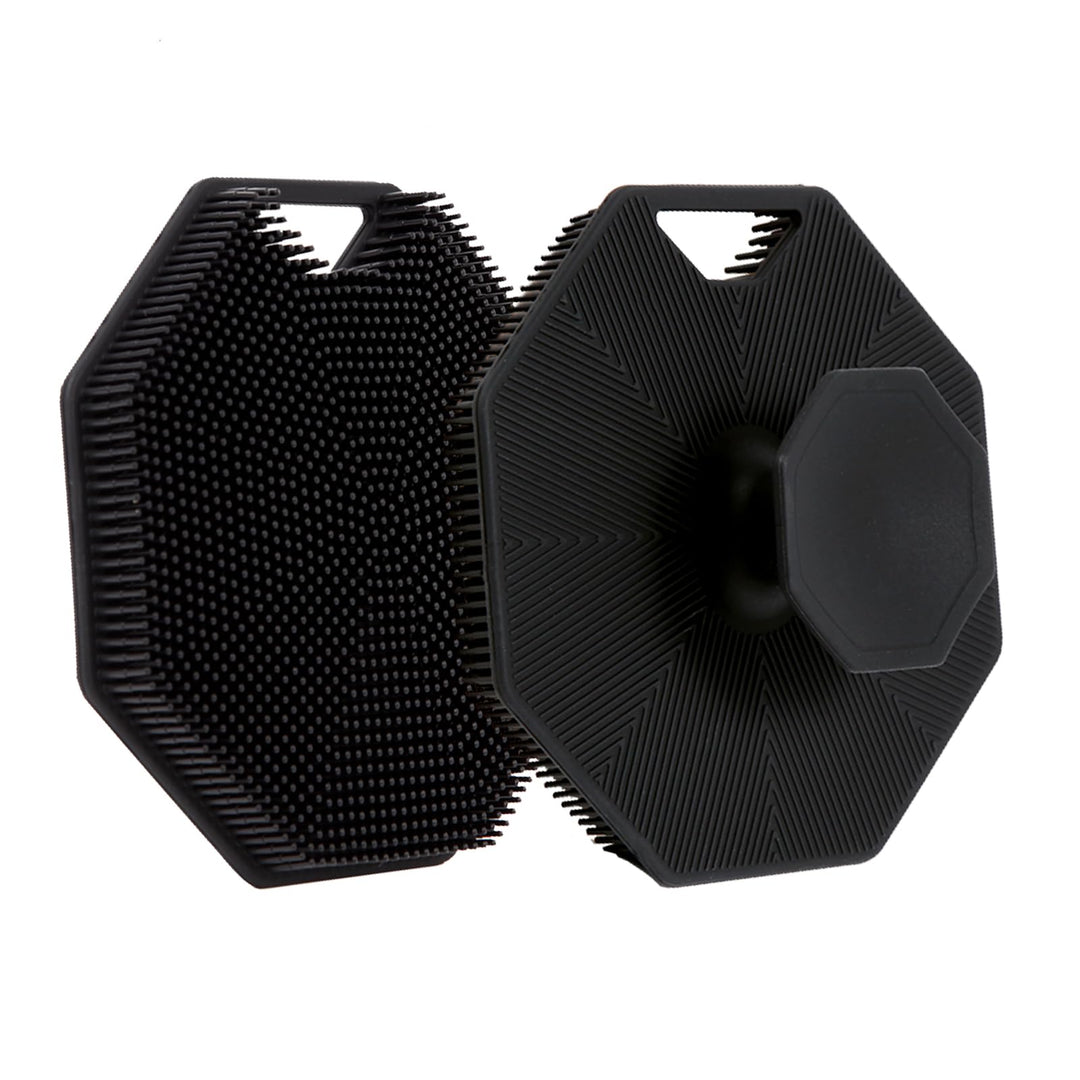 2Pack Silicone Body Scrubber, Qewro Body Buffer Exfoliating Brush With Silicone Loofah, Scalp Exfoliator Hair Shampoo Skin Clean