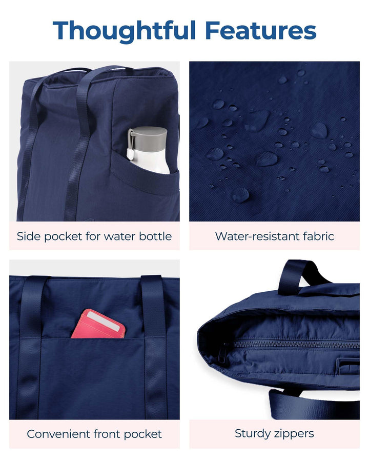 BAGSMART Tote Bag for Women with Zipper, Gym Tote with Compartments, Laptop Work Tote Nurse Dance Yoga Bag for Sport, Travel