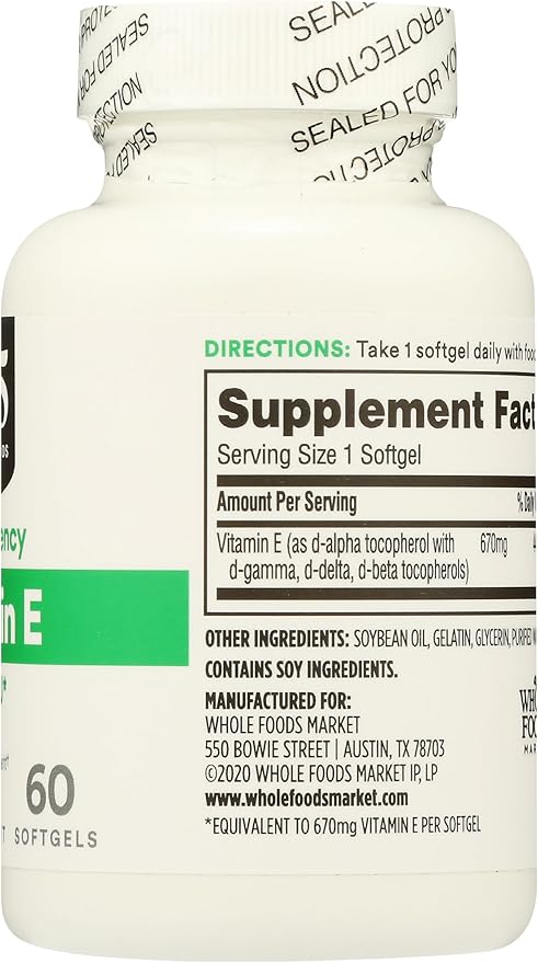 365 Everyday Value, Vitamin E 1000 IU, 60 ct