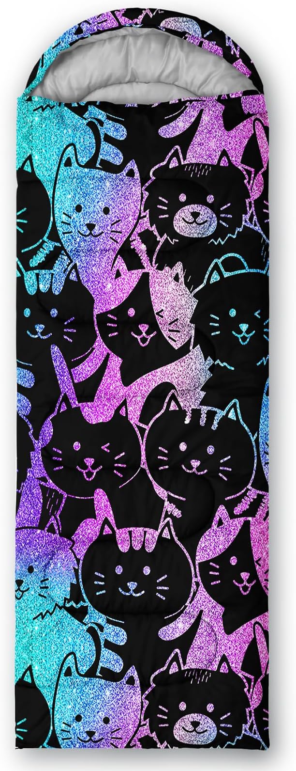 AILONEN Cartoon Fox Camping Sleeping Bag for Boys Girls Adults,Lightweight & Waterproof,3 Season Warm & Cold Weather,Portable,Kawaii Fox Printed Sleeping Bag,Traveling,Camping,Hiking