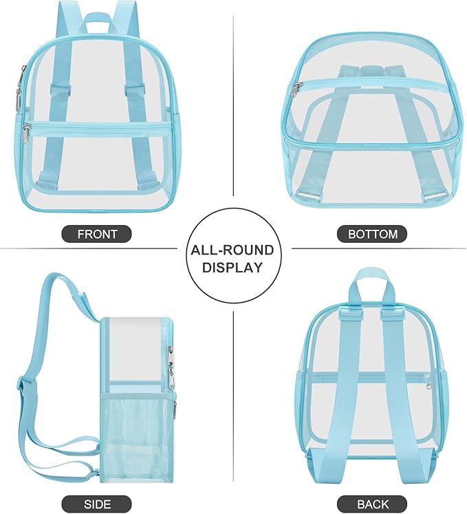 USPECLARE Clear Backpack Stadium Approved 12X11x6, Waterproof Clear Bag Stadium Backpack for Concert Work Sport Event