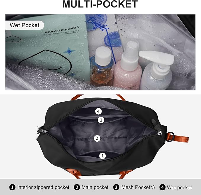 Travel Duffel Bag,Sports Tote Gym Bag,Shoulder Weekender Overnight Bag for Women