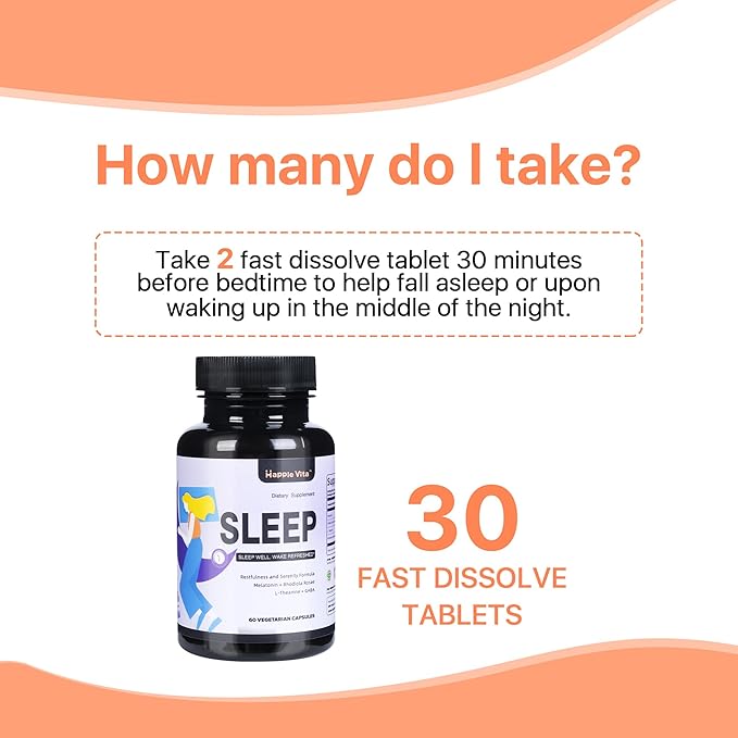 4 in 1 Sleep Aid for Adults, Melatonin 5mg with Rhodiola Rosea, GABA 250 mg, L Theanine 250mg, Relaxation and Sleep Supplement, 60 Capsules