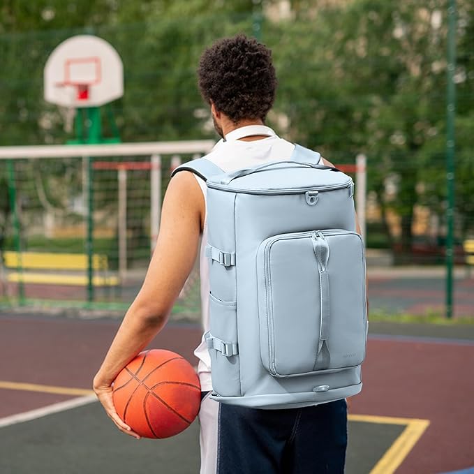 Gym Bag with Shoes Compartment - Duffle Bag for Men and Women, Travel Backpack Weekender Overnight Bag, Sports Bag with Wet Pocket Blue - MIYCOO